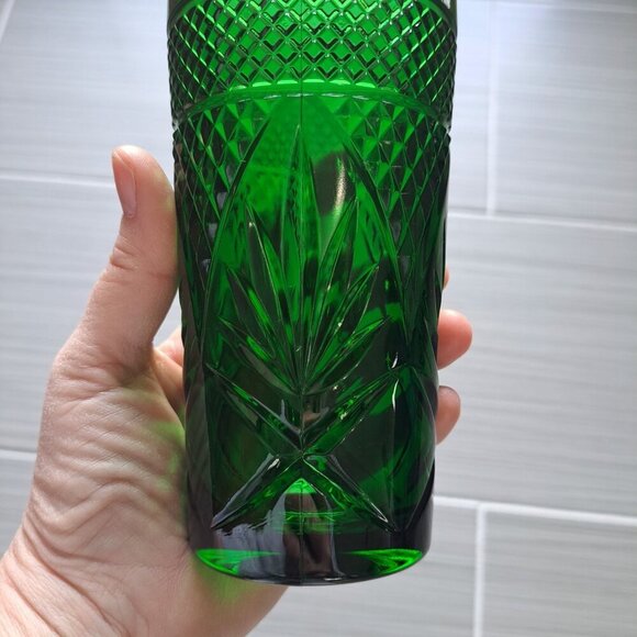 Cristal D'argues Durand Antique Emerald Cooler Green Glasses Tumbler - Picture 2 of 5